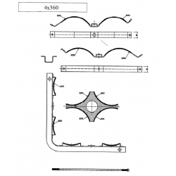Stelaż do 4 zbiorników średnica 360 mm